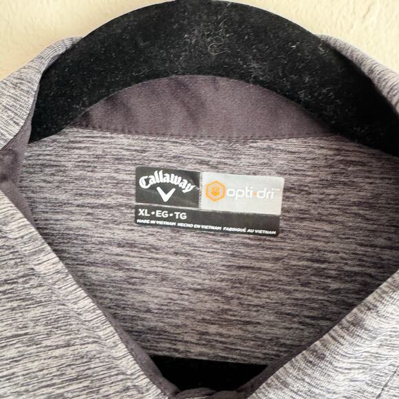 Callaway Black Grey Heathered Short Sleeve Golf Polo - XL - Picture 3 of 5